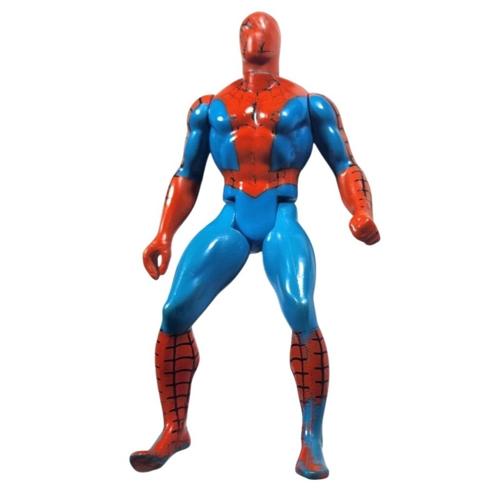 Marvel Spider-Man Action Figure 90s Vintage 5" Blue & Red Retro Design